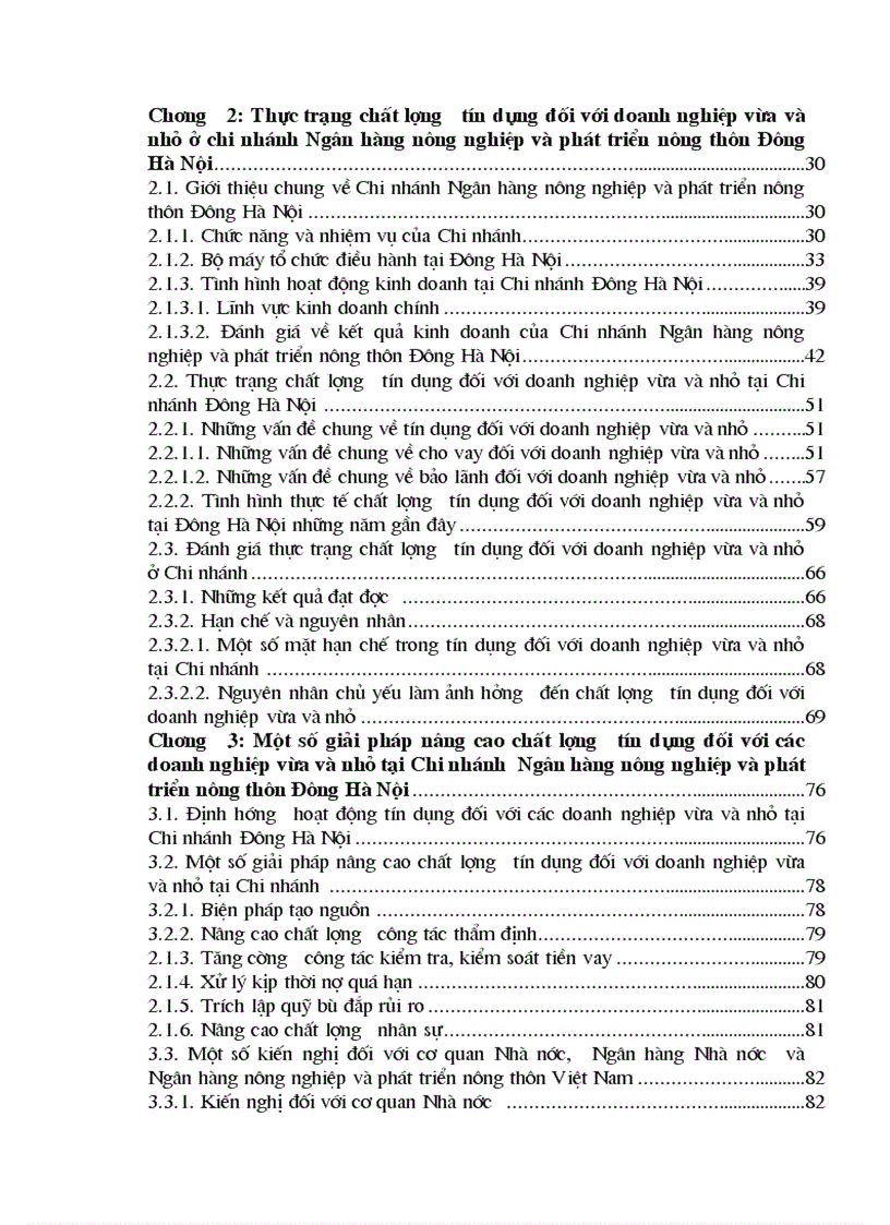 image for page Một số giải pháp nâng cao chất lượng tín dụng đối với các doanh nghiệp vừa và nhỏ tại Chi nhánh Ngân hàng nông nghiệp và phát triển nông thôn Đông Hà Nội