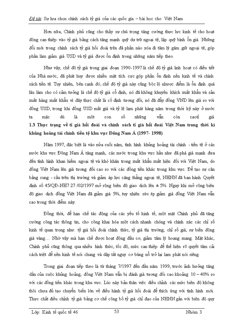 image for page Sự lựa chọn tỉ giá hối đoái của các nước và bài học cho Việt Nam