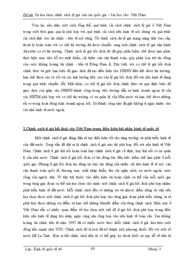 image for page Sự lựa chọn tỉ giá hối đoái của các nước và bài học cho Việt Nam