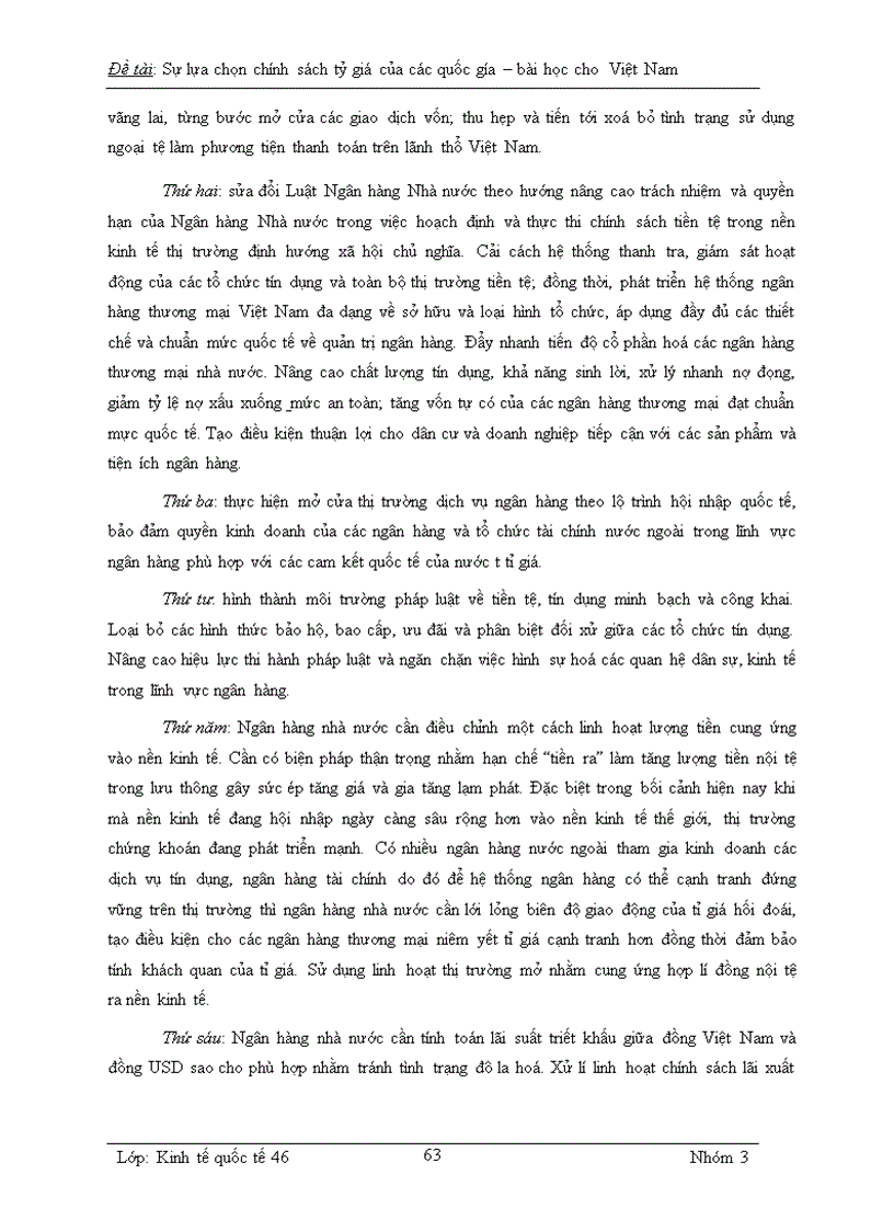 image for page Sự lựa chọn tỉ giá hối đoái của các nước và bài học cho Việt Nam