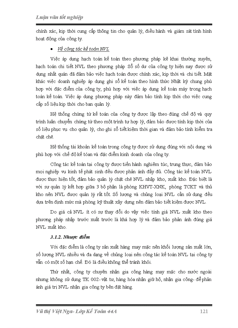 image for page Hoàn thiện công tác kế toán nguyên vật liệu tại công ty cổ phần May 40 Hà Nội