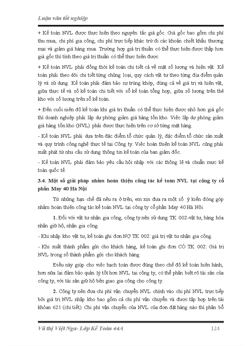 image for page Hoàn thiện công tác kế toán nguyên vật liệu tại công ty cổ phần May 40 Hà Nội