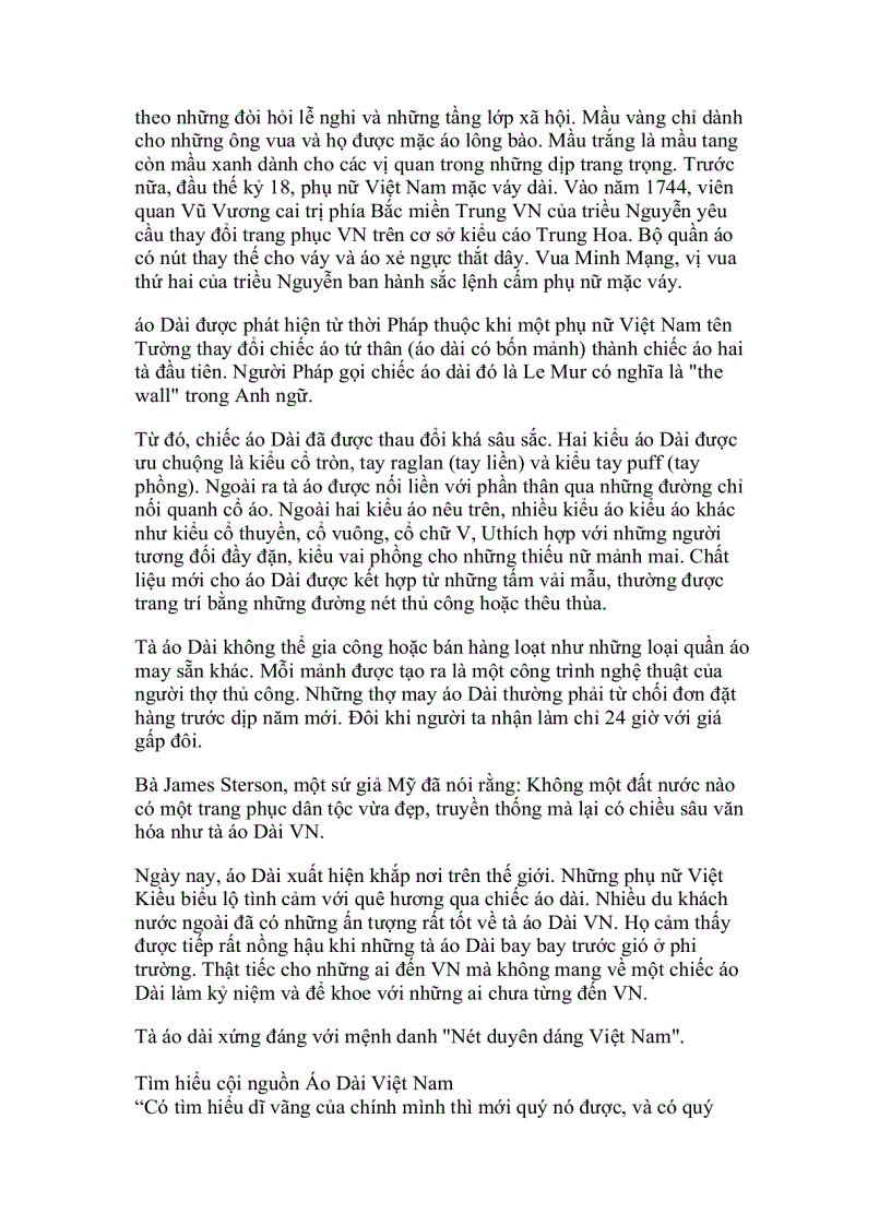 image for page Lịch sử của áo dài Việt Nam