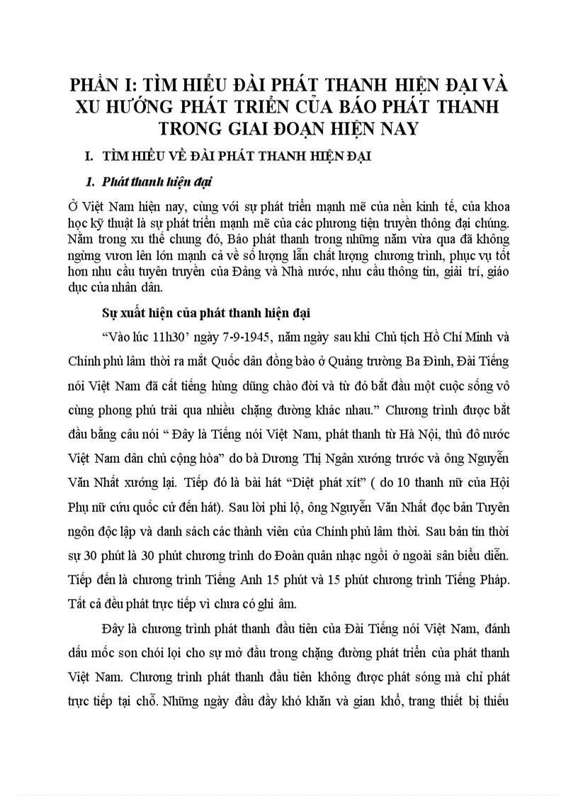 image for page Phát thanh hiện đại Xu thế của phát thanh Nhận xét một chương trình phát thanh Xây dựng kịch bản
