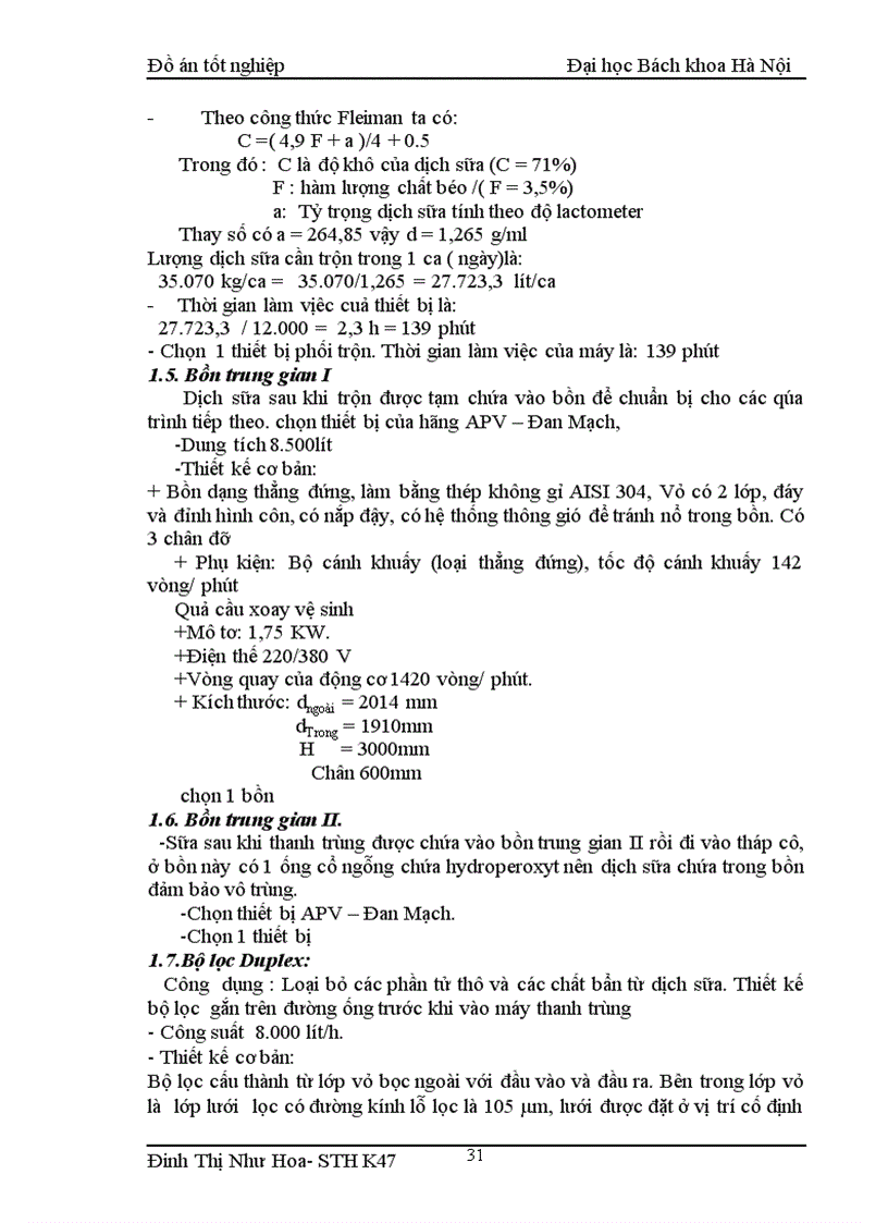 image for page Thiết kế nhà máy chế biến sữa sử dụng nguyên liệu từ sữa bột