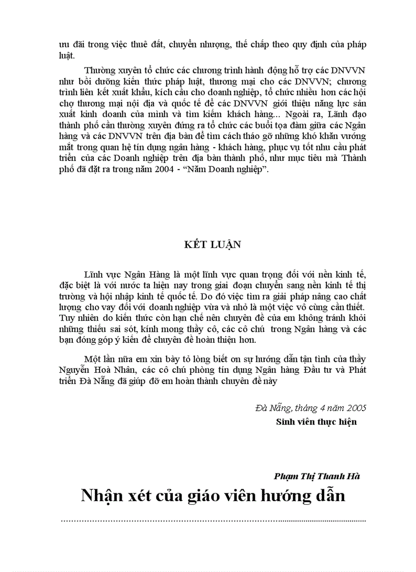 image for page Phân tích tình hình cho vay ngắn hạn đối với doanh nghiệp vừa và nhỏ tại Ngân hàng Đầu tư và phát triển Đà Nẵng
