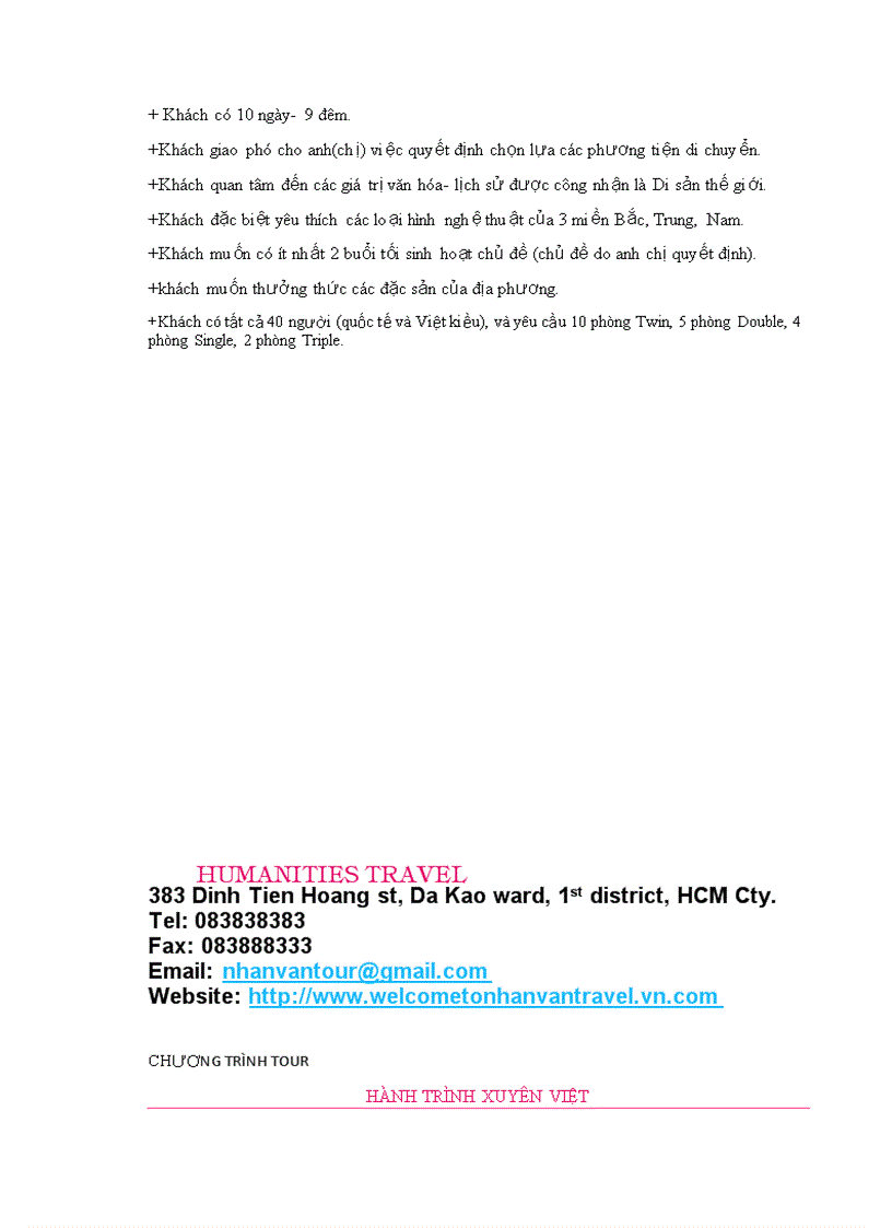 image for page Thiết kế và điều hành tour