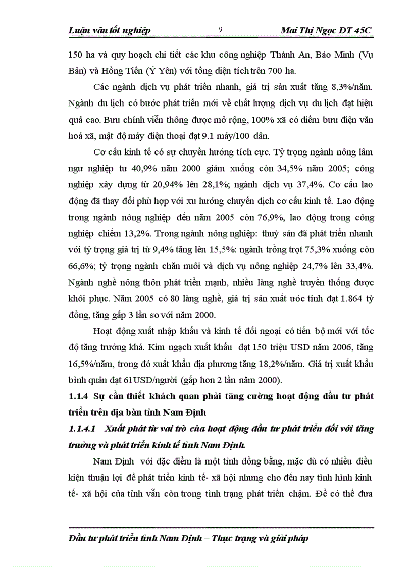 image for page Đầu tư phát triển ở tỉnh Nam Định giai đoạn 2001 2006 Thực trạng và giải pháp