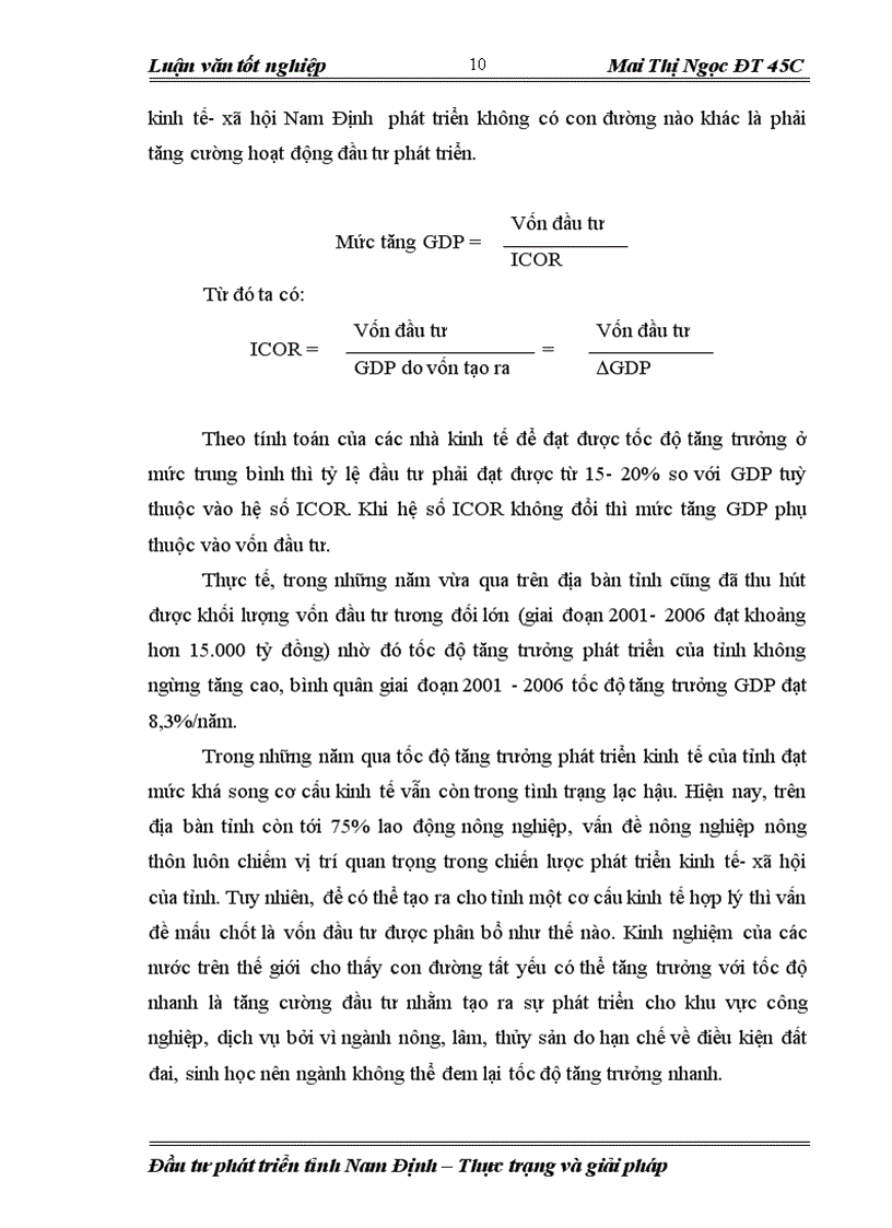 image for page Đầu tư phát triển ở tỉnh Nam Định giai đoạn 2001 2006 Thực trạng và giải pháp