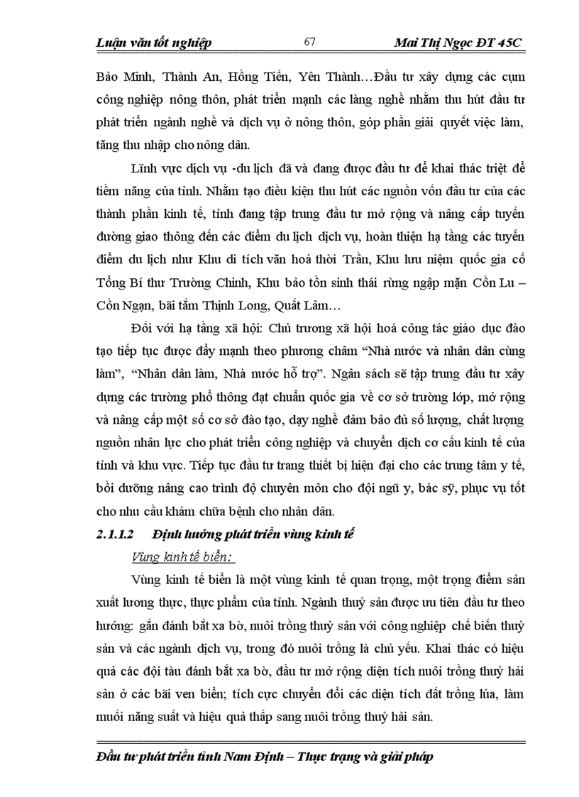 image for page Đầu tư phát triển ở tỉnh Nam Định giai đoạn 2001 2006 Thực trạng và giải pháp