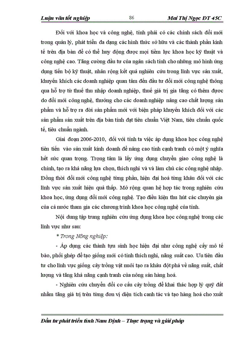 image for page Đầu tư phát triển ở tỉnh Nam Định giai đoạn 2001 2006 Thực trạng và giải pháp