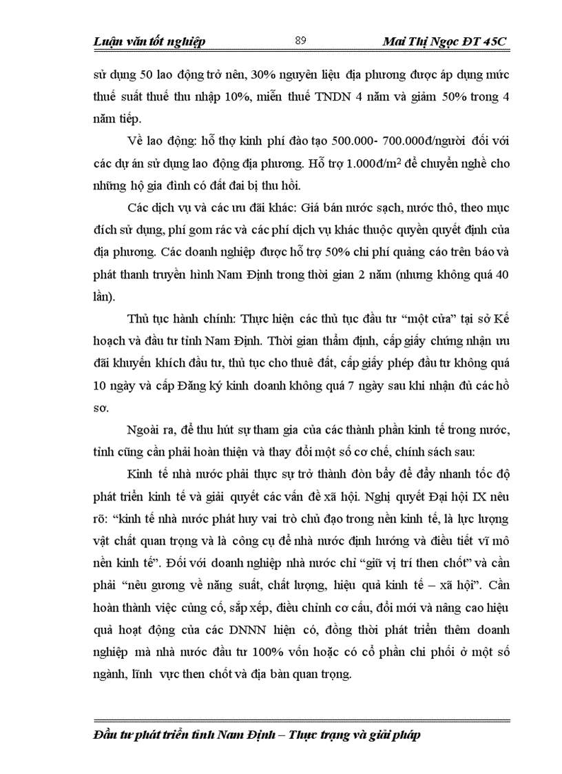 image for page Đầu tư phát triển ở tỉnh Nam Định giai đoạn 2001 2006 Thực trạng và giải pháp