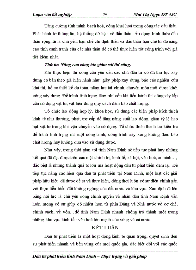 image for page Đầu tư phát triển ở tỉnh Nam Định giai đoạn 2001 2006 Thực trạng và giải pháp