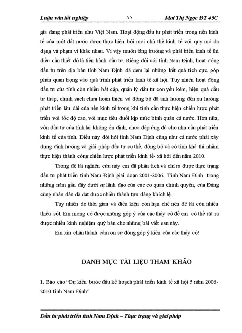 image for page Đầu tư phát triển ở tỉnh Nam Định giai đoạn 2001 2006 Thực trạng và giải pháp