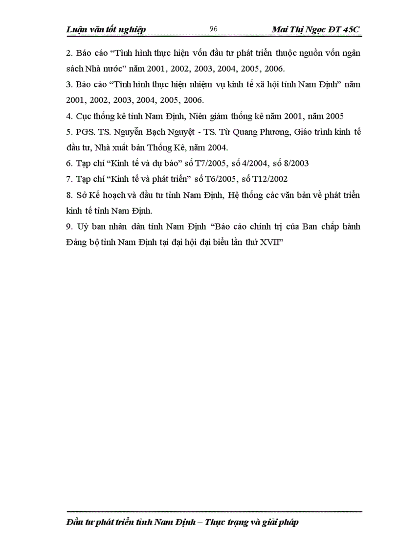 image for page Đầu tư phát triển ở tỉnh Nam Định giai đoạn 2001 2006 Thực trạng và giải pháp