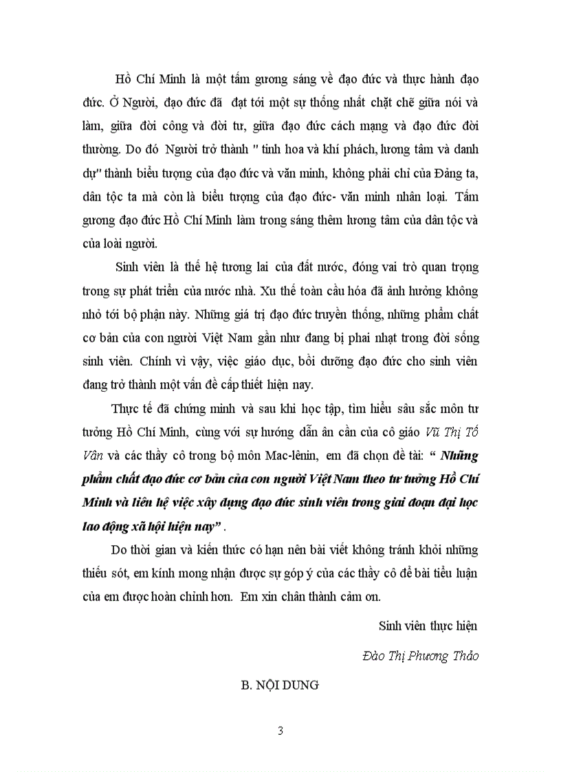 image for page Những phẩm chất đạo đức cơ bản của con người Việt Nam theo tư tưởng Hồ Chí Minh và liên hệ việc xây dựng đạo đức sinh viên đại học Lao Động xã hội