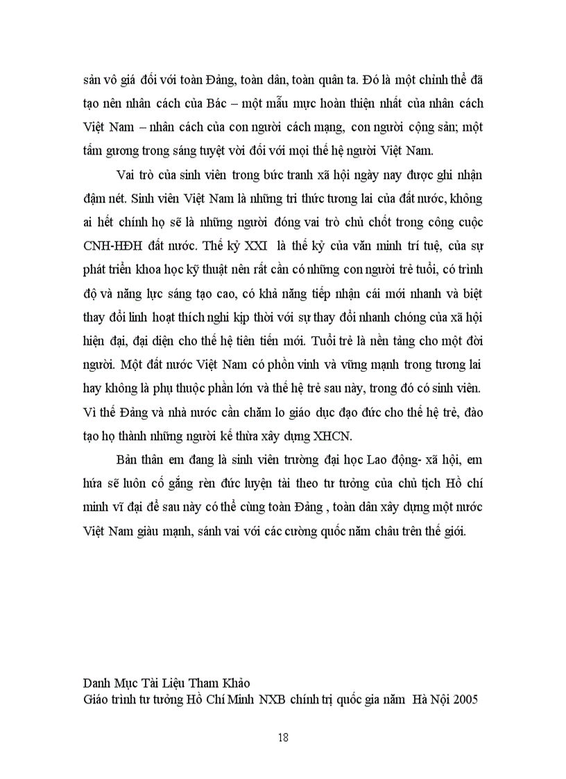 image for page Những phẩm chất đạo đức cơ bản của con người Việt Nam theo tư tưởng Hồ Chí Minh và liên hệ việc xây dựng đạo đức sinh viên đại học Lao Động xã hội