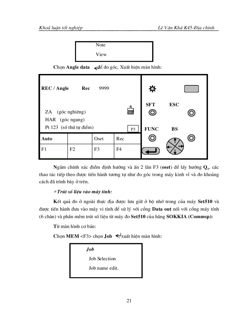 image for page Thành lập bản đồ địa chính số xã Vân Canh huyện Hoài Đức tỉnh Hà Tây bằng công nghệ toàn đạc điện tử và phần mềm Famis