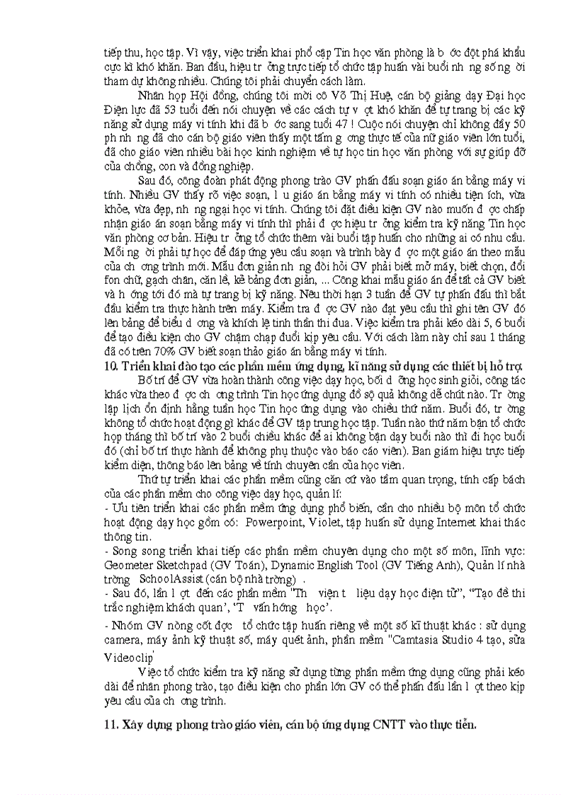 image for page Kinh nghiệm triển khai ứng dụng công nghệ thông tin vào nhà trường góp phần thực hiện đổi mới phương pháp dạy học và quản lí nhà trường