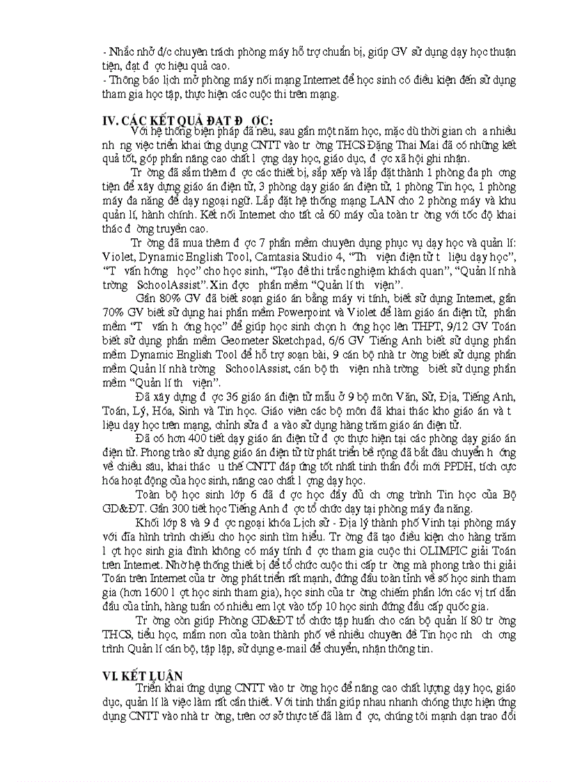 image for page Kinh nghiệm triển khai ứng dụng công nghệ thông tin vào nhà trường góp phần thực hiện đổi mới phương pháp dạy học và quản lí nhà trường