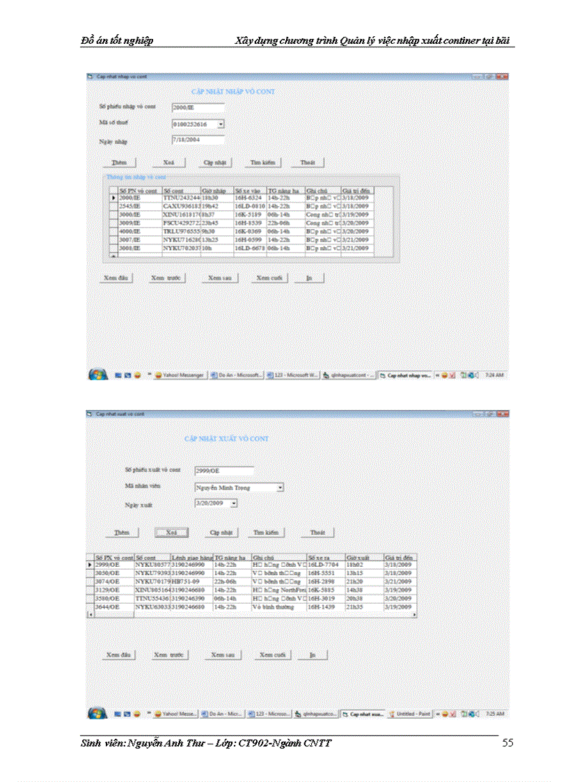 image for page Xây dựng chương trình Quản lý việc nhập xuất continer tại bãi