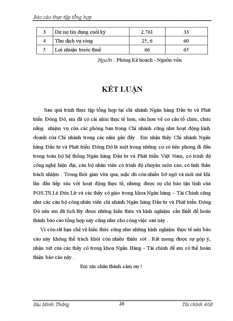 image for page Báo cáo tổng hợp về Chi nhánh Ngân Hàng Đầu Tư và Phát Triển Đông Đô