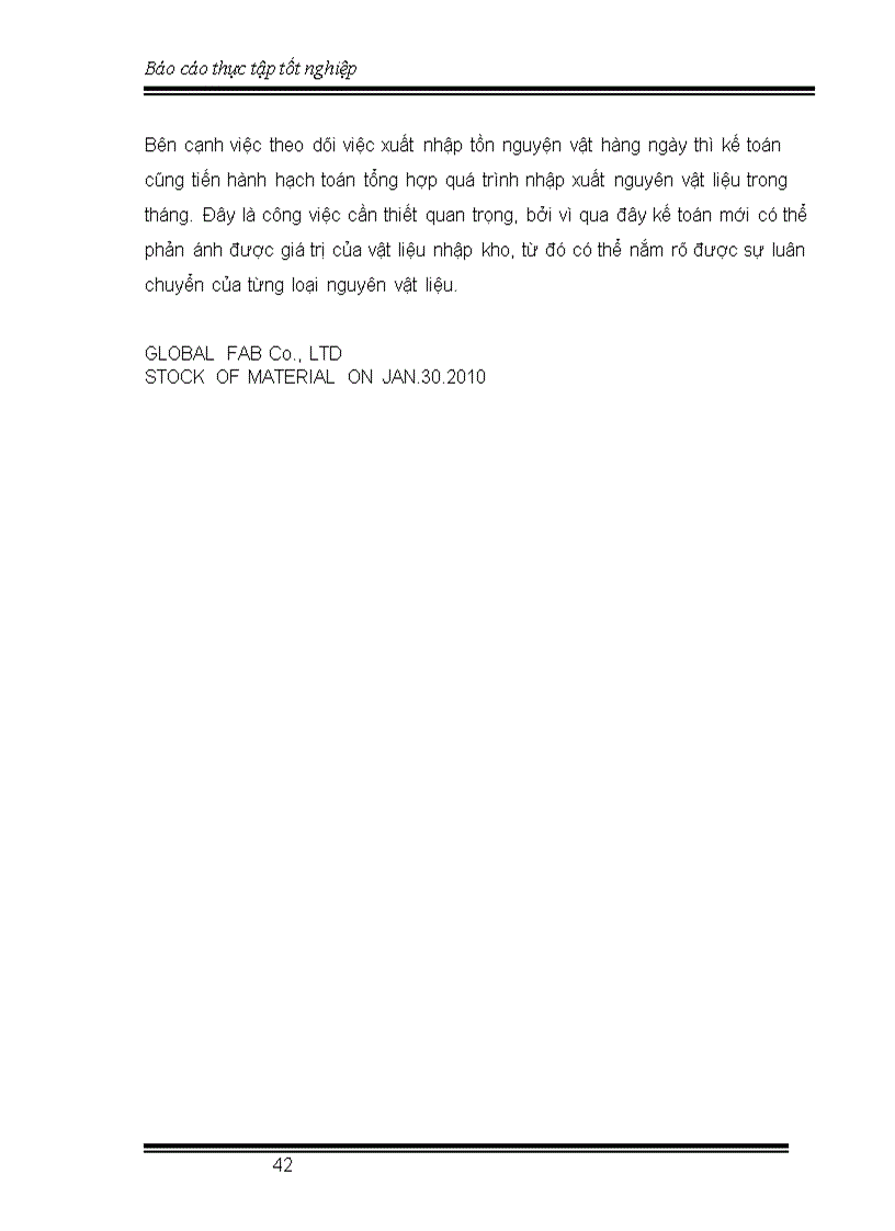 image for page Báo cáo thực tập tốt nghiệp tại cty TNHH GLOBAL FAB kế toán nguyên vật liệu