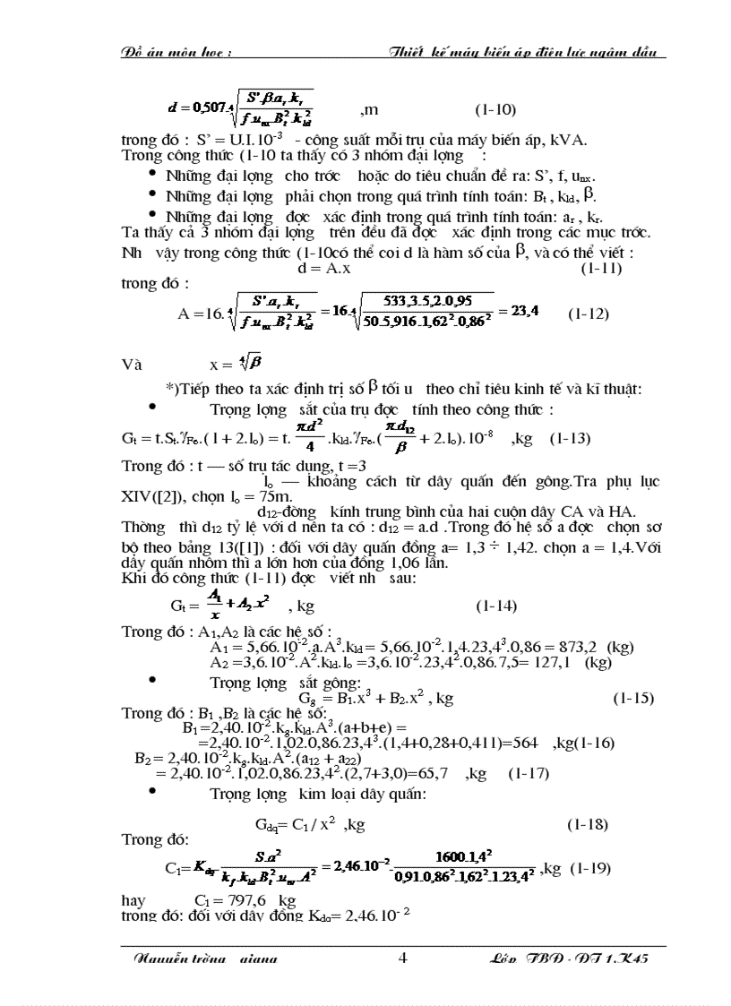image for page Thiết kế một máy biến áp điện lực ngâm dầu công suất 1600 kVA