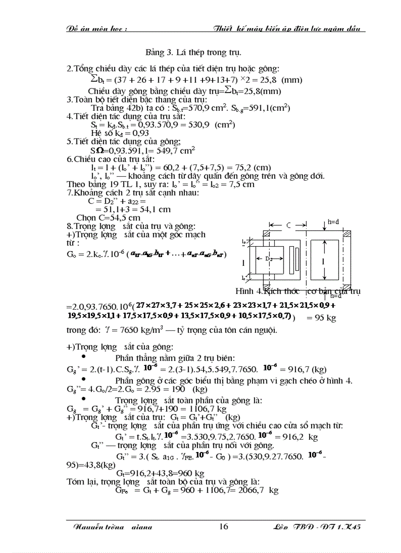 image for page Thiết kế một máy biến áp điện lực ngâm dầu công suất 1600 kVA