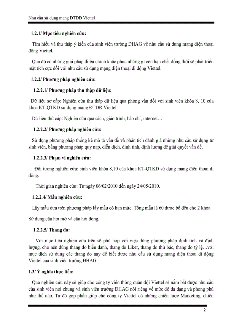 image for page Nhu cầu sử dụng mạng điện thoại di động mạng viettel của sinh viên trường đại học an giang