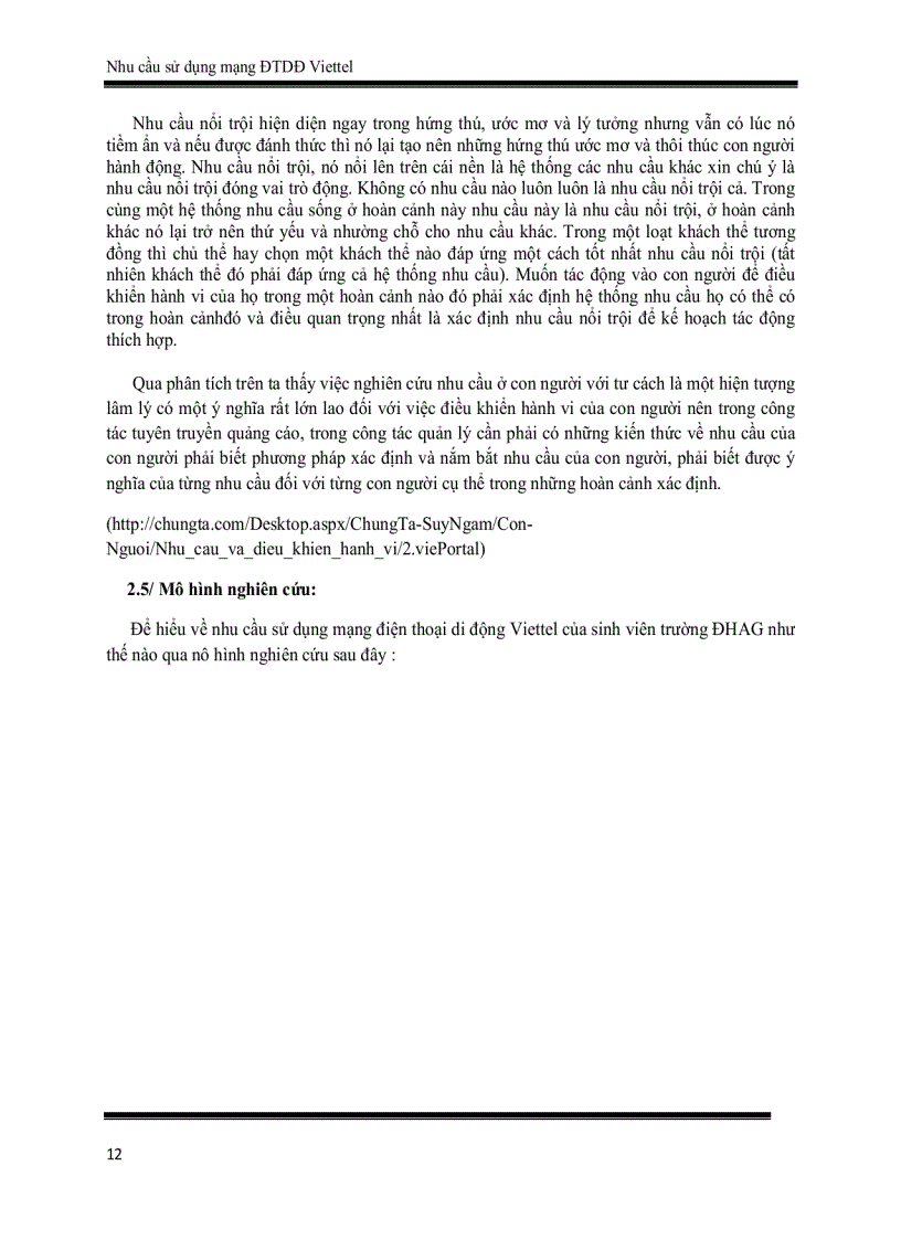 image for page Nhu cầu sử dụng mạng điện thoại di động mạng viettel của sinh viên trường đại học an giang
