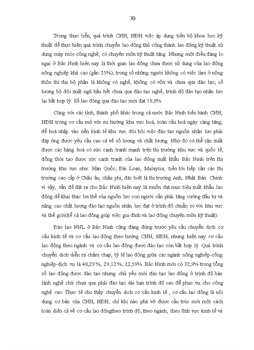 image for page Thực trạng nguồn nhân lực trong quá trình công nghiệp hoá hiện đại hoá ở tỉnh Bắc Ninh giai đoạn 1997 đến nay kinh nghiệm và giải pháp