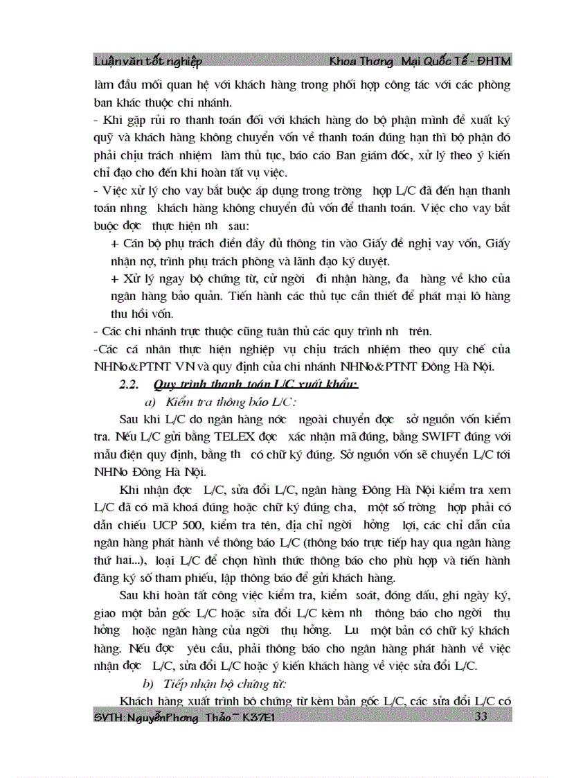 image for page Hoạt động Thanh toán Quốc tế theo phương thức Tín dụng chứng từ L C tại Chi nhánh ngân hàng NHNo PTNT AgriBank Đông Hà Nội