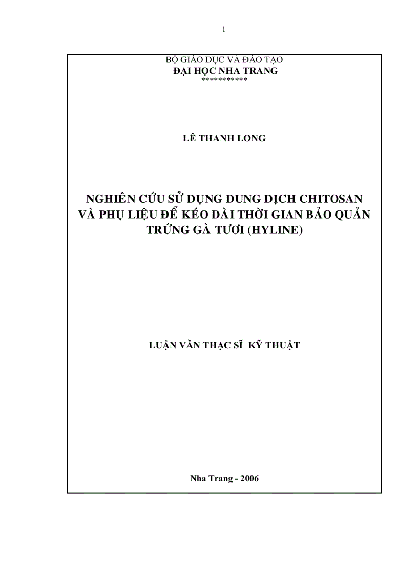 image for page Nghiên cứu sử dụng dung dịch chitosan và phụ liệu để kéo dài thời gian bảo quản trứng gà tươi