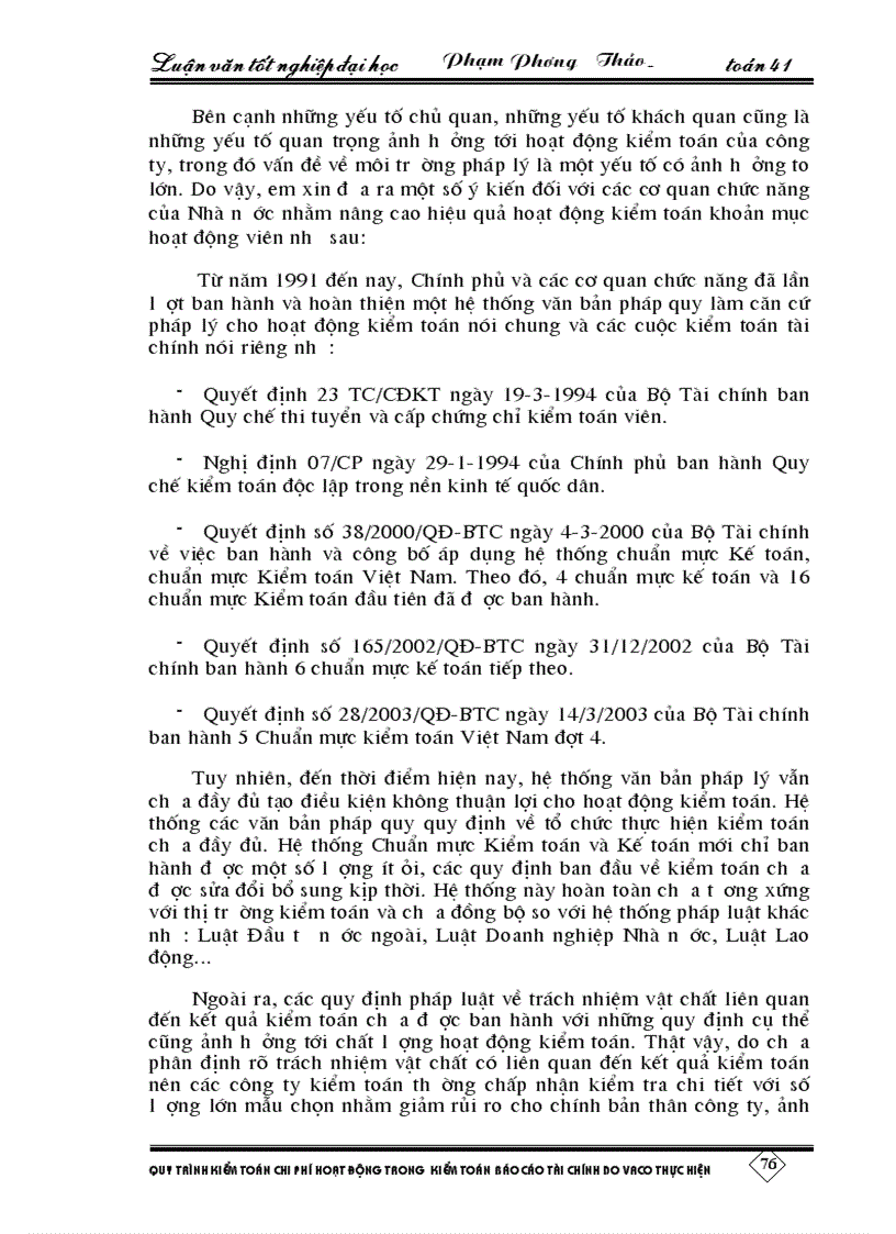 image for page Quy trình kiểm toán chi phí hoạt động trong kiểm toán báo cáo tài chính do Công ty Kiểm toán Việt Nam VACO thực hiện