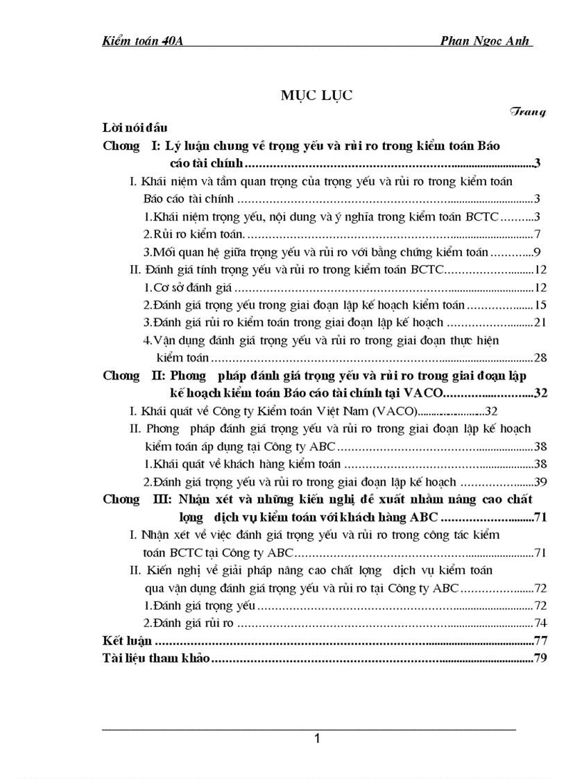 image for page Hoàn thiện quy trình đánh giá trọng yếu và rủi ro trong giai đoạn lập kế hoạch kiểm toán BCTC tại Công ty Kiểm toán Việt Nam