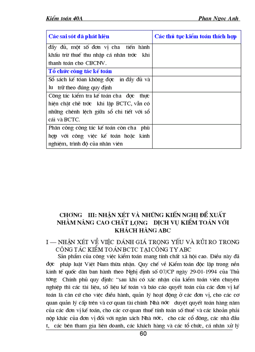image for page Hoàn thiện quy trình đánh giá trọng yếu và rủi ro trong giai đoạn lập kế hoạch kiểm toán BCTC tại Công ty Kiểm toán Việt Nam
