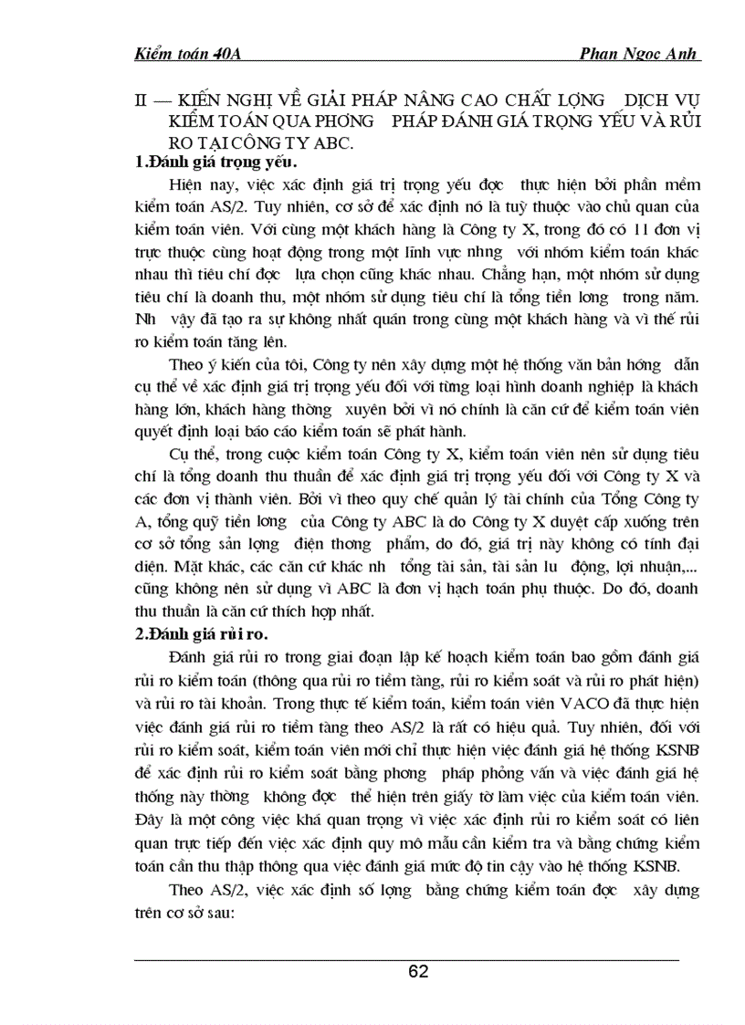 image for page Hoàn thiện quy trình đánh giá trọng yếu và rủi ro trong giai đoạn lập kế hoạch kiểm toán BCTC tại Công ty Kiểm toán Việt Nam