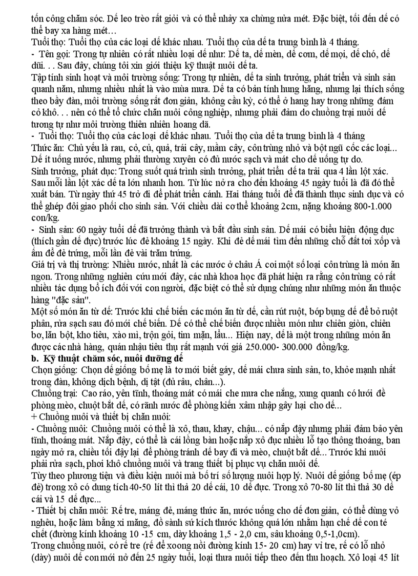 image for page Tiểu luận Lợi ích của việc nuôi dế
