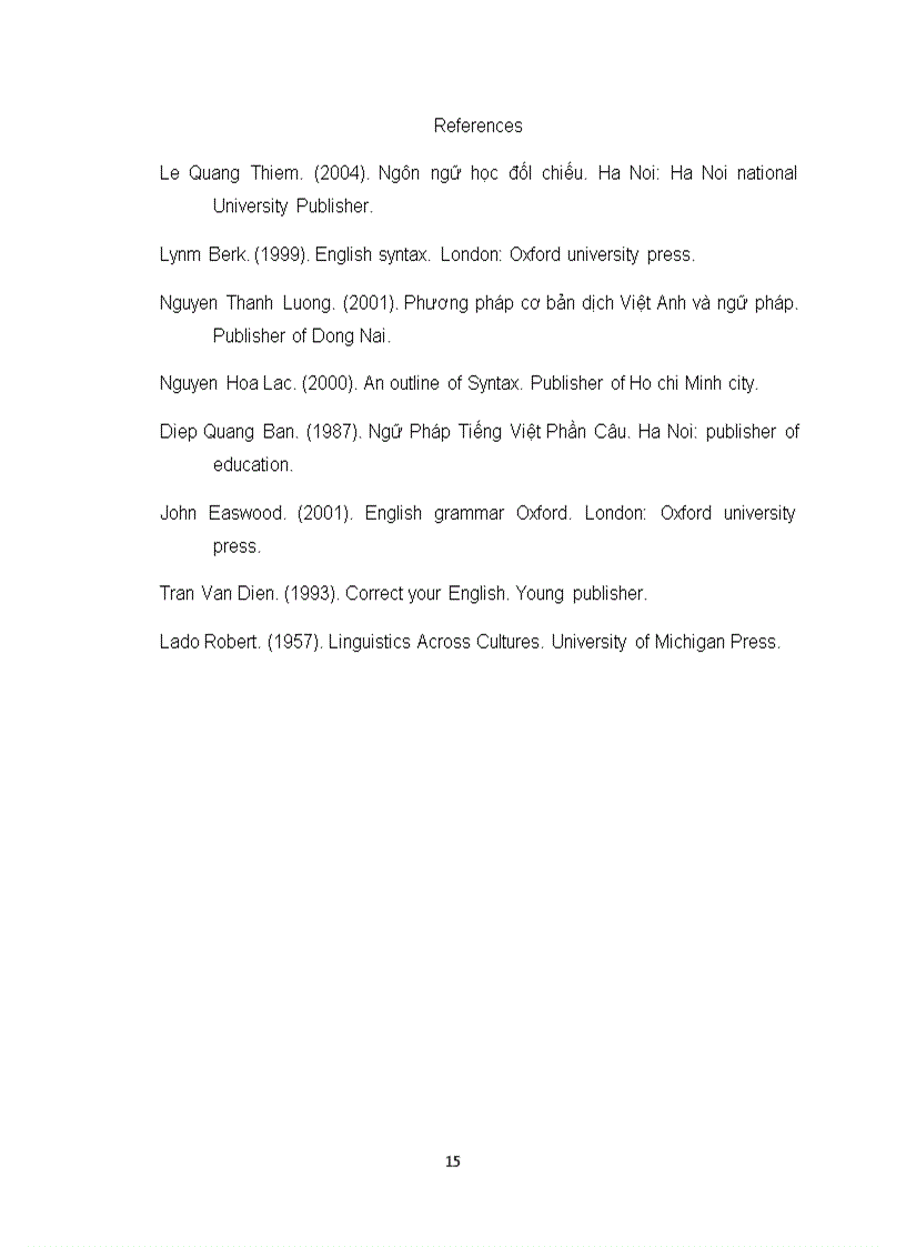 image for page Basic sentence patterns in English and Vietnamese