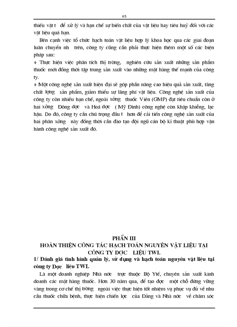 image for page Hoàn thiện hạch toán nguyên vật liệu với việc nâng cao hiệu quả sử dụng vốn lưu động tại công ty Dược liệu TWI