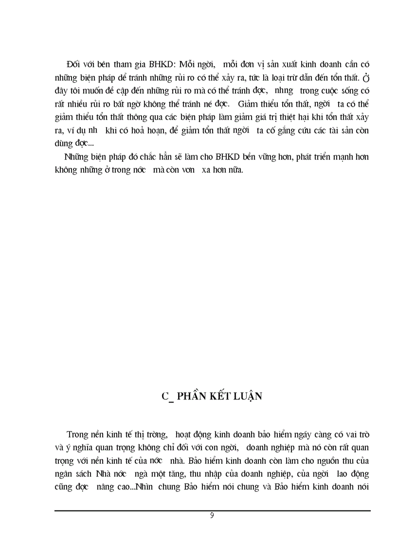 image for page Bảo hiểm kinh doanh và vai trò của nó đối với quá trình táI sản xuất xa hội ở nước ta