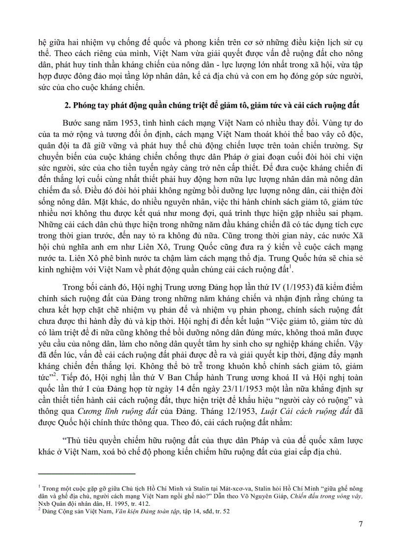 image for page Quan điểm tiến hành cải cách ruộng đất ở việt nam trong những năm 1945 1956 qua các nghị quyết trung ương đảng
