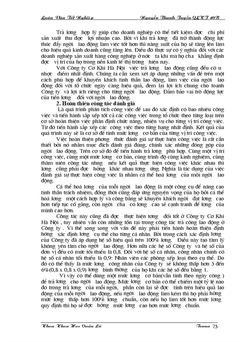 image for page Một số biện pháp nâng cao hiệu quả công tác trả lương với vấn đề tạo động lực cho con người lao động ở Công ty cơ khí Hà Nội
