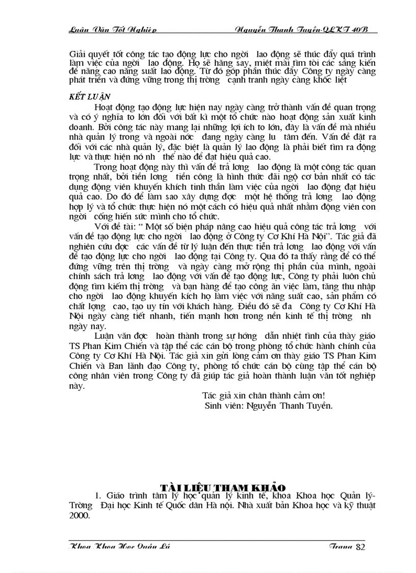 image for page Một số biện pháp nâng cao hiệu quả công tác trả lương với vấn đề tạo động lực cho con người lao động ở Công ty cơ khí Hà Nội