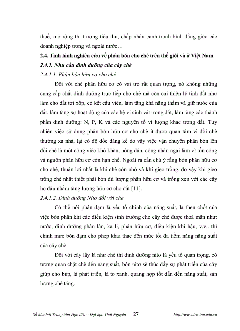 image for page Nghiên cứu ảnh hưởng của MgSO4 đến sinh trưởng năng suất và chất lượng của hai giống chè Shan Chất Tiền và LDP1 tại Phú Thọ