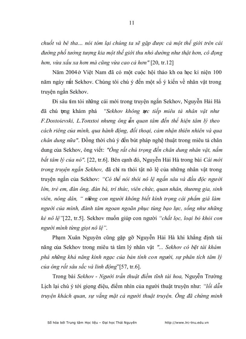 image for page Thế giới nhân vật trong truyện ngắn Nguyễn Công Hoan và Sekhov