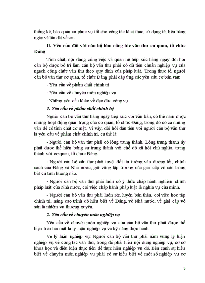 image for page Công tác văn thư trong các cơ quan tổ chức Đảng và các tổ chức chính trị xã hội