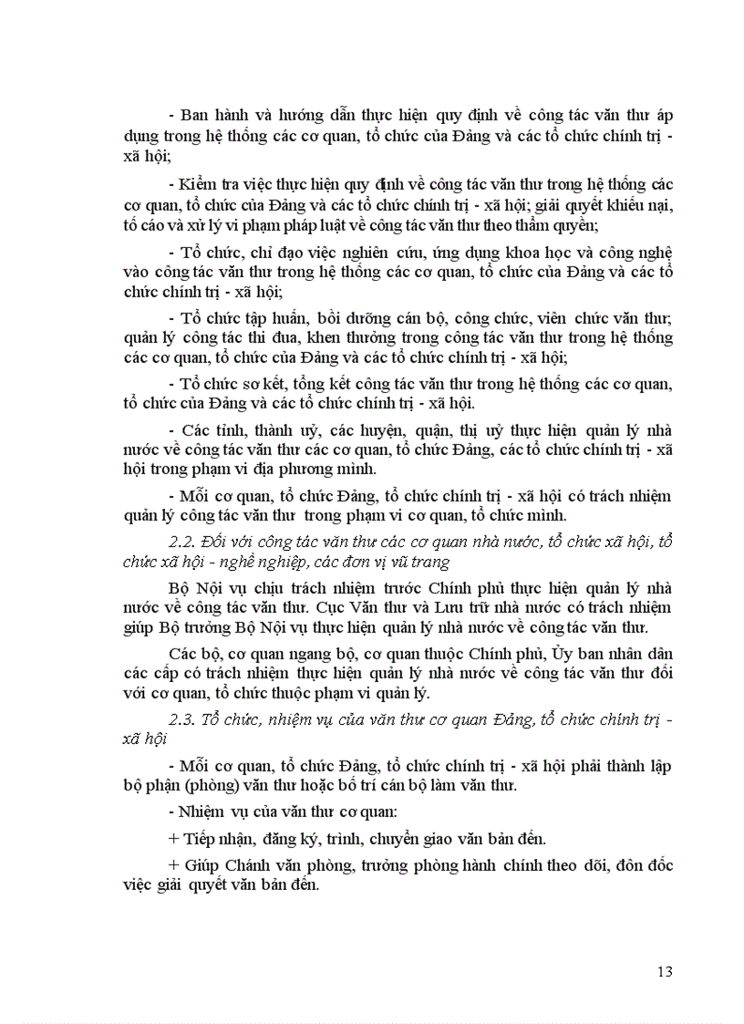 image for page Công tác văn thư trong các cơ quan tổ chức Đảng và các tổ chức chính trị xã hội