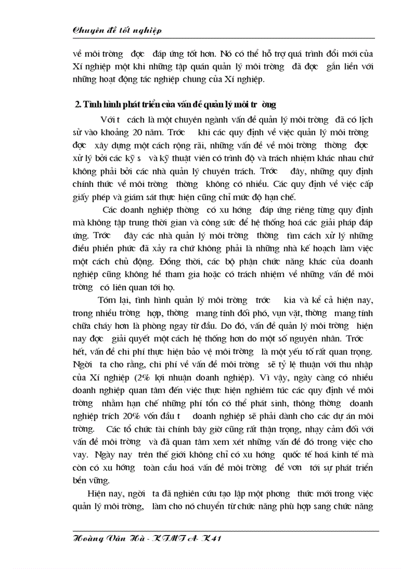 image for page Một số giải pháp xây dựng hệ thống quản lý môi trường ISO 14001 ở Xí nghiệp môi trường đô thị huyện Thanh Trì